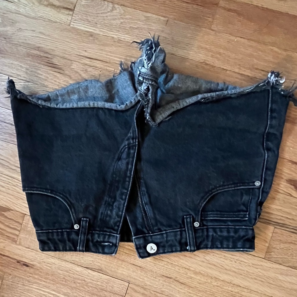 Princess Polly black denim cutoff shorts